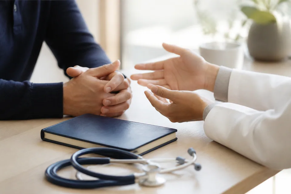 Échange attentif avec un professionnel de santé